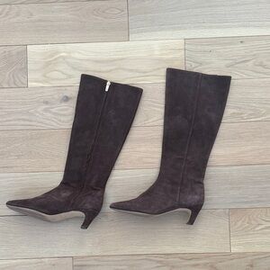 Elegant Brown Suede Knee-High Women's Boots